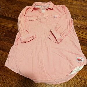 Vineyard Vines Pink Seersucker Coverup Tunic